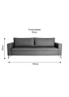 sofa delin cinza 190cm