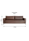 sofa delin marrom 210cm