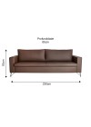 sofa delin marrom 230cm