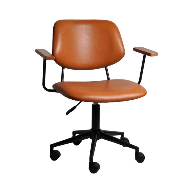 Cadeira Clint Eco Leather Caramelo