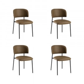 Conjunto de 4 Cadeiras Matilde Couro Natural